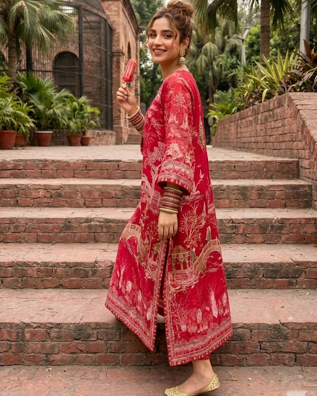 TERRA Kaftan | Crimson Viscose Maxi– Niraan - Niraan.pk