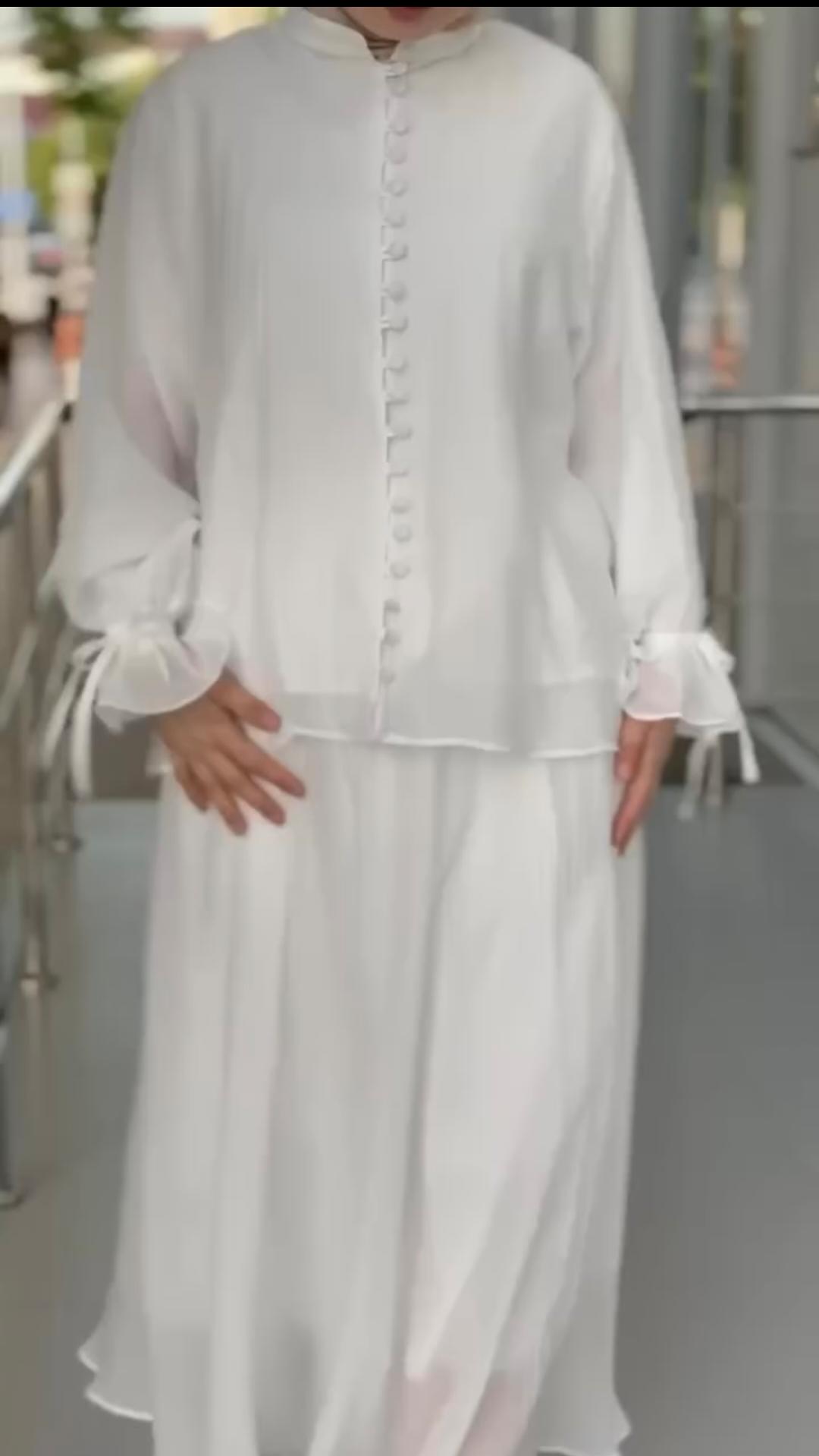 Buttons down shirt skirt turkish - Niraan.pk