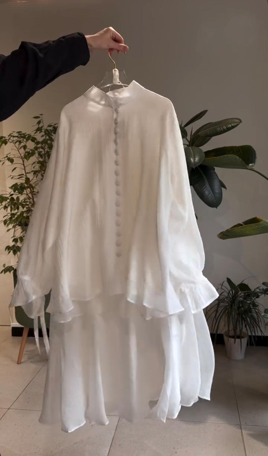 Buttons down shirt skirt turkish - Niraan.pk