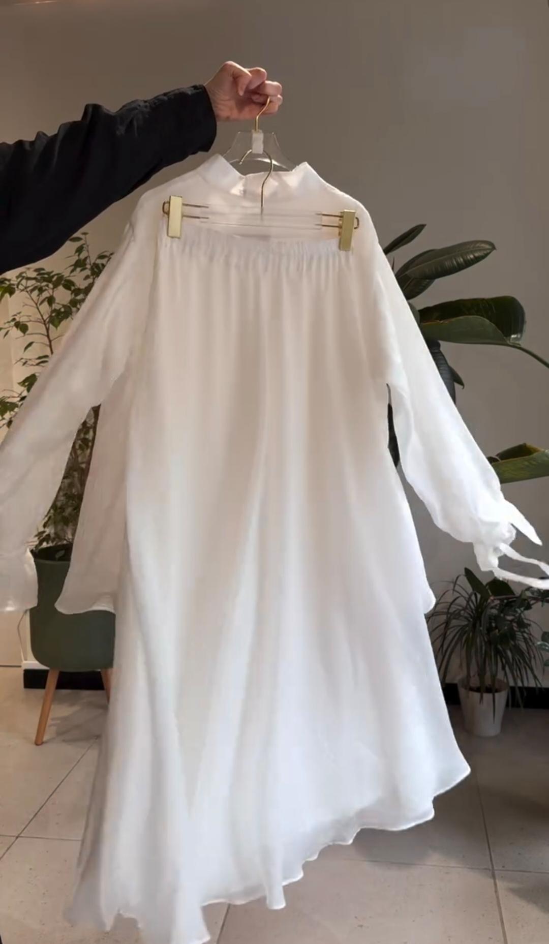 Buttons down shirt skirt turkish - Niraan.pk